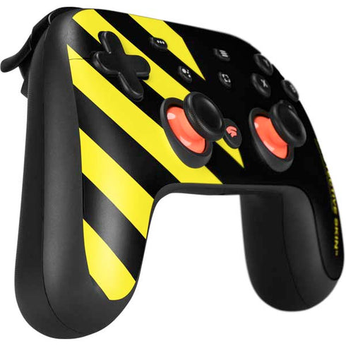 Black and Yellow Stripes Google Stadia Controller Skin