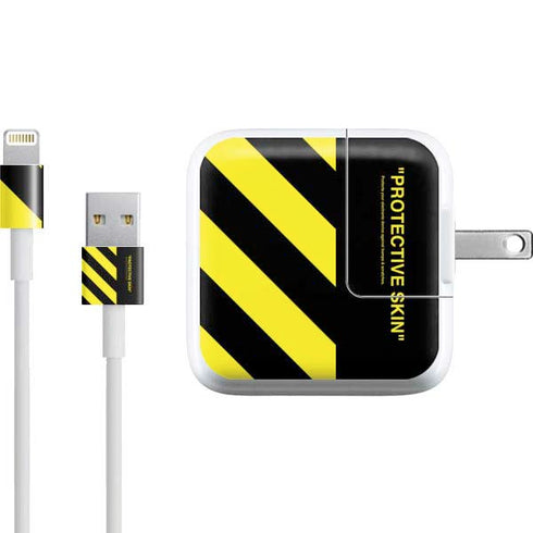 Black and Yellow Stripes iPad Charger (10W USB) Skin