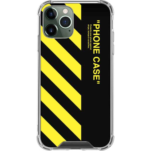 Black and Yellow Stripes iPhone 11 Pro Max Clear Case