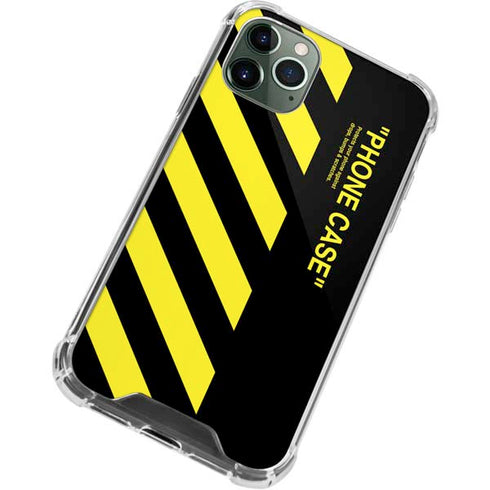 Black and Yellow Stripes iPhone 11 Pro Max Clear Case