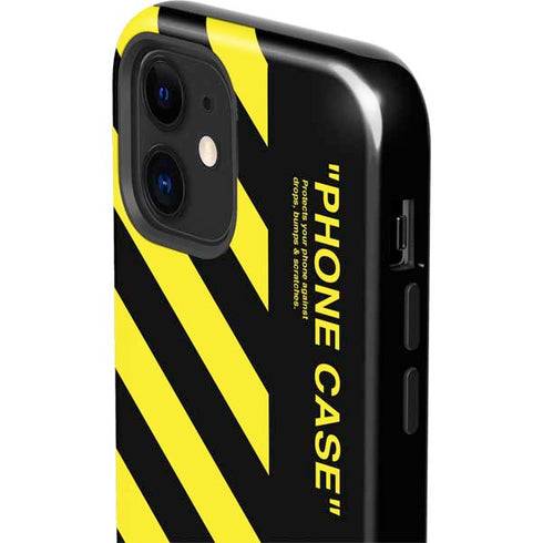 Black and Yellow Stripes iPhone 12 Mini Impact Case