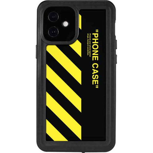 Black and Yellow Stripes iPhone 12 Mini Waterproof Case
