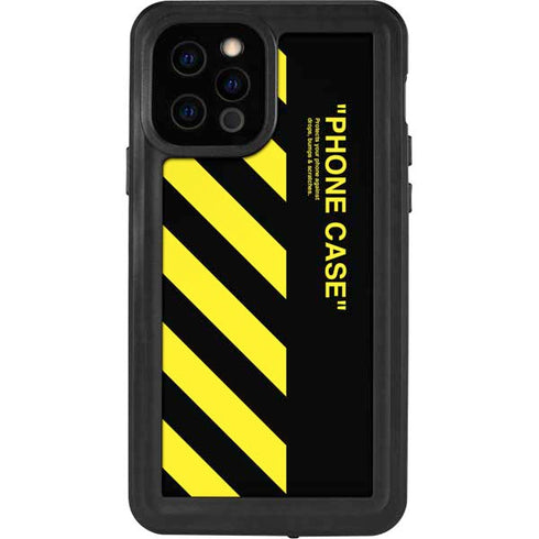 Black and Yellow Stripes iPhone 12 Pro Waterproof Case