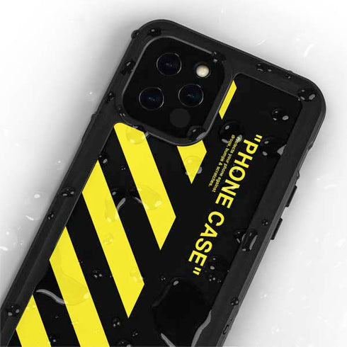 Black and Yellow Stripes iPhone 12 Pro Waterproof Case