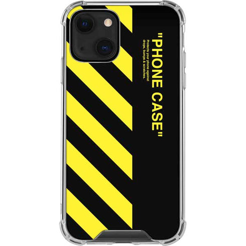Black and Yellow Stripes iPhone 14 Clear Case