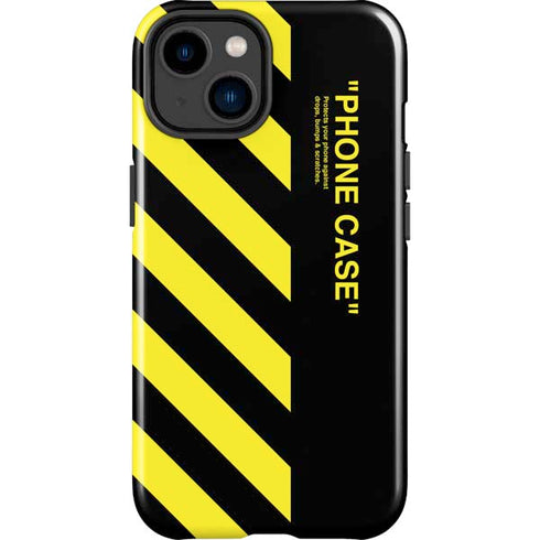 Black and Yellow Stripes iPhone 14 Plus Impact Case