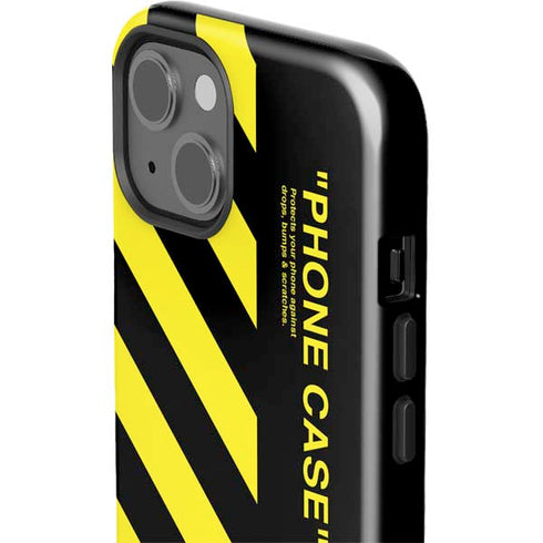 Black and Yellow Stripes iPhone 15 Impact Case
