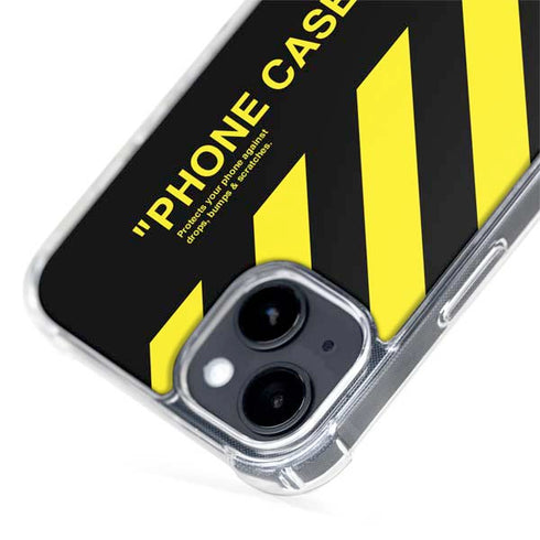 Black and Yellow Stripes iPhone 15 Plus MagSafe Case