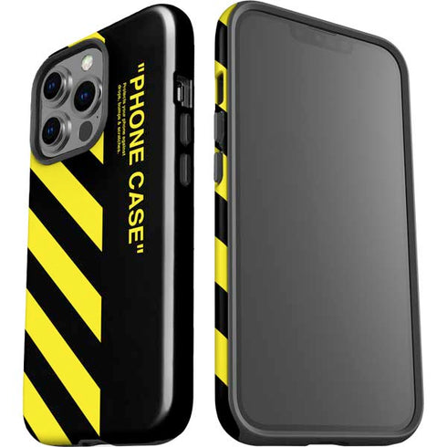Black and Yellow Stripes iPhone 15 Pro Impact Case