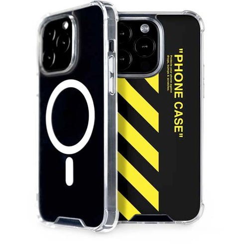 Black and Yellow Stripes iPhone 15 Pro MagSafe Case