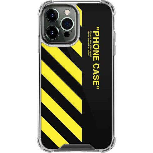 Black and Yellow Stripes iPhone 15 Pro Max Clear Case