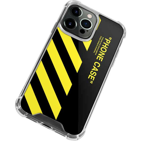 Black and Yellow Stripes iPhone 15 Pro Max Clear Case