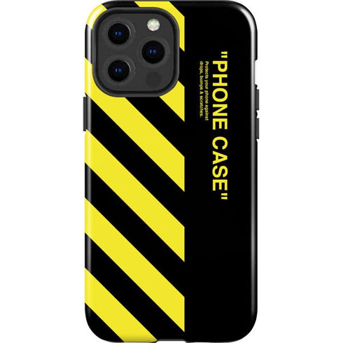 Black and Yellow Stripes iPhone 15 Pro Max Impact Case