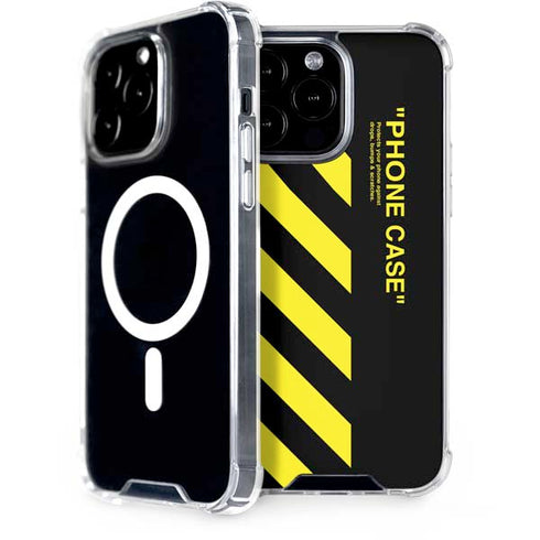 Black and Yellow Stripes iPhone 14 Pro Max MagSafe Case