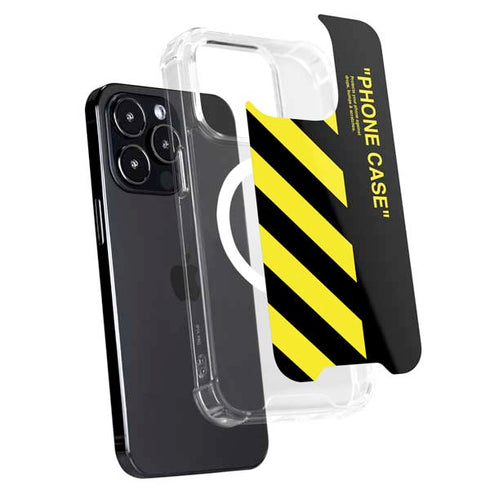 Black and Yellow Stripes iPhone 14 Pro Max MagSafe Case