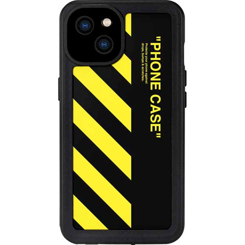 Black and Yellow Stripes iPhone 15 Plus Waterproof Case
