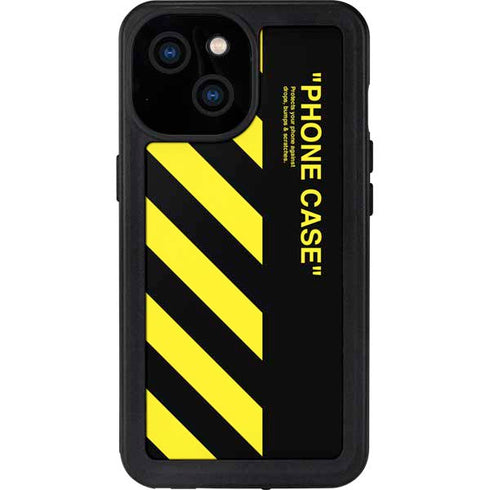 Black and Yellow Stripes iPhone 15 Waterproof Case