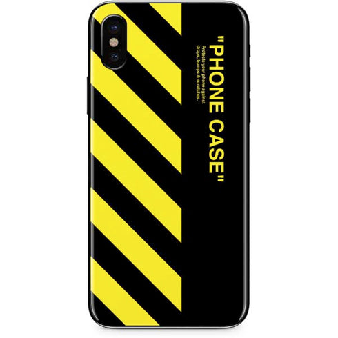 Black and Yellow Stripes iPhone X Skin