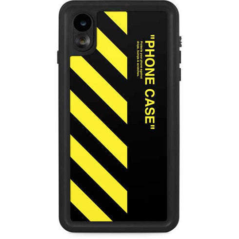 Black and Yellow Stripes iPhone XR Waterproof Case
