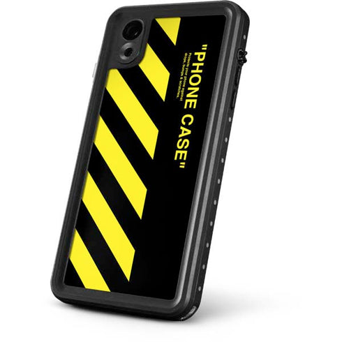 Black and Yellow Stripes iPhone XR Waterproof Case