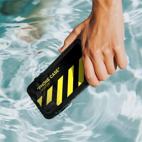Black and Yellow Stripes iPhone XR Waterproof Case