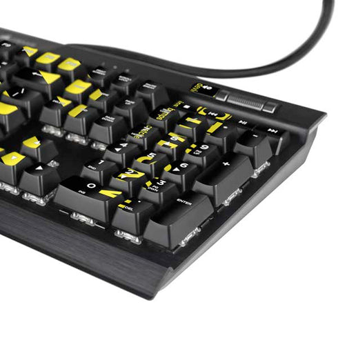 Black and Yellow Stripes K95 RGB PLATINUM Mechanical Gaming Keyboard Skin