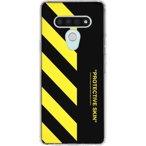 Black and Yellow Stripes LG Stylo 6 Clear Case
