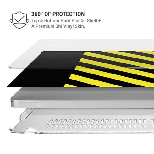 Black and Yellow Stripes MacBook Pro 13in (2020) Case plus Skin
