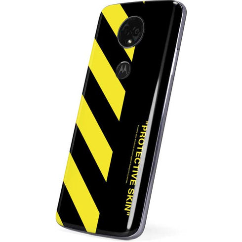 Black and Yellow Stripes Moto E5 Plus Skin