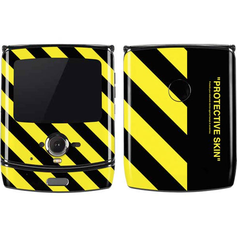 Black and Yellow Stripes Motorola RAZR Skin