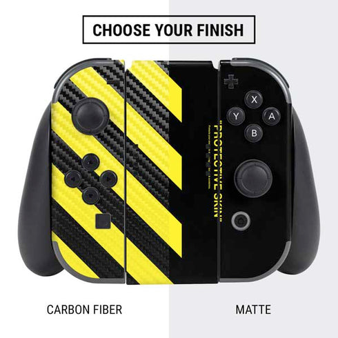Black and Yellow Stripes Nintendo Switch Bundle Skin