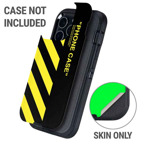 Black and Yellow Stripes Otterbox Defender iPhone Skin