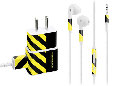 Black and Yellow Stripes Phone Charger Skin