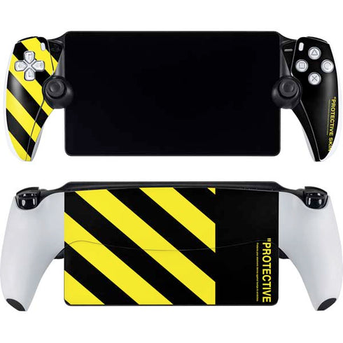 Black and Yellow Stripes PlayStation Portal Remote Player Skin