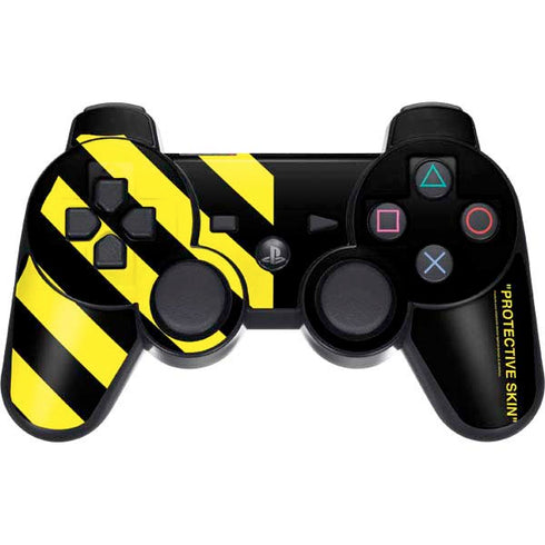 Black and Yellow Stripes PS3 Dual Shock wireless controller Skin