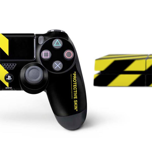 Black and Yellow Stripes PS4 Console and Controller Bundle Skin
