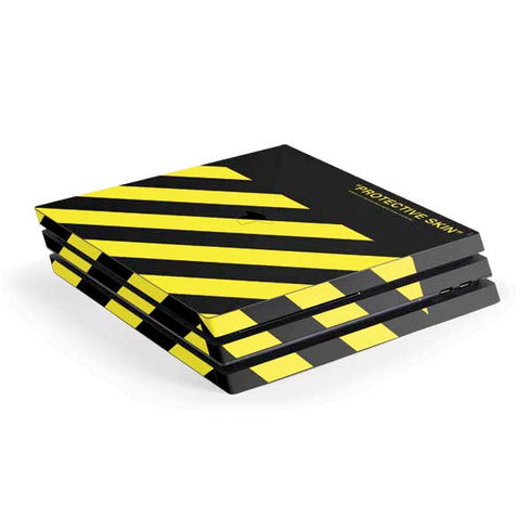 Black and Yellow Stripes PS4 Pro Console Skin
