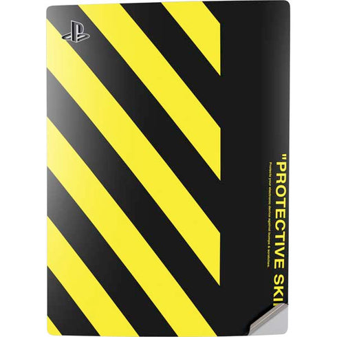 Black and Yellow Stripes PS5 Digital Edition Console Skin