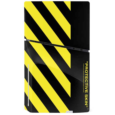 Black and Yellow Stripes PS5 Slim Disk Console Skin