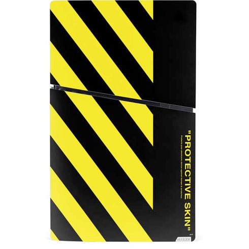 Black and Yellow Stripes PS5 Slim Digital Edition Console Skin