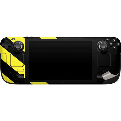 Black and Yellow Stripes Steam Deck Handheld Gaming Computer Skin
