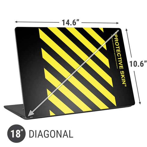 Black and Yellow Stripes Universal Laptop 18in (14.6 x 10.6in) Skin