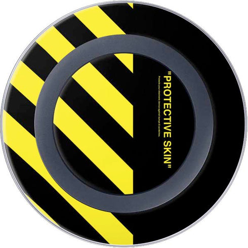 Black and Yellow Stripes Wireless Charger Skin
