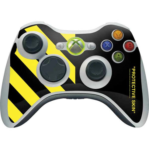 Black and Yellow Stripes Xbox 360 Wireless Controller Skin