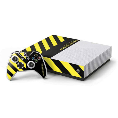 Black and Yellow Stripes Xbox One S All-Digital Edition Bundle Skin