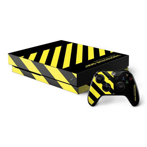 Black and Yellow Stripes Xbox One X Bundle Skin