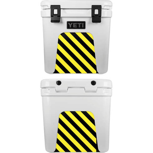 Black and Yellow Stripes YETI Roadie 24 Hard Cooler Skin