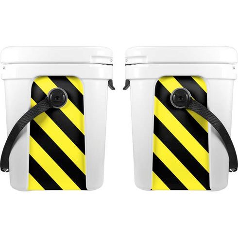 Black and Yellow Stripes YETI Roadie 24 Hard Cooler Skin