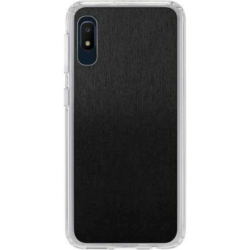 Specialty Vinyl Black Brushed Steel Texture Galaxy A10e Clear Case