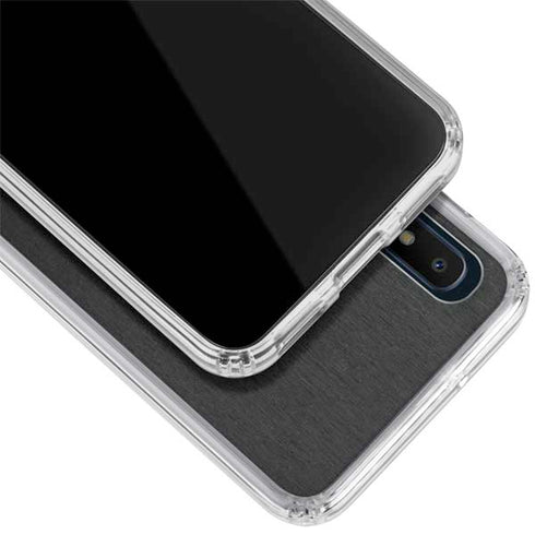 Specialty Vinyl Black Brushed Steel Texture Galaxy A10e Clear Case